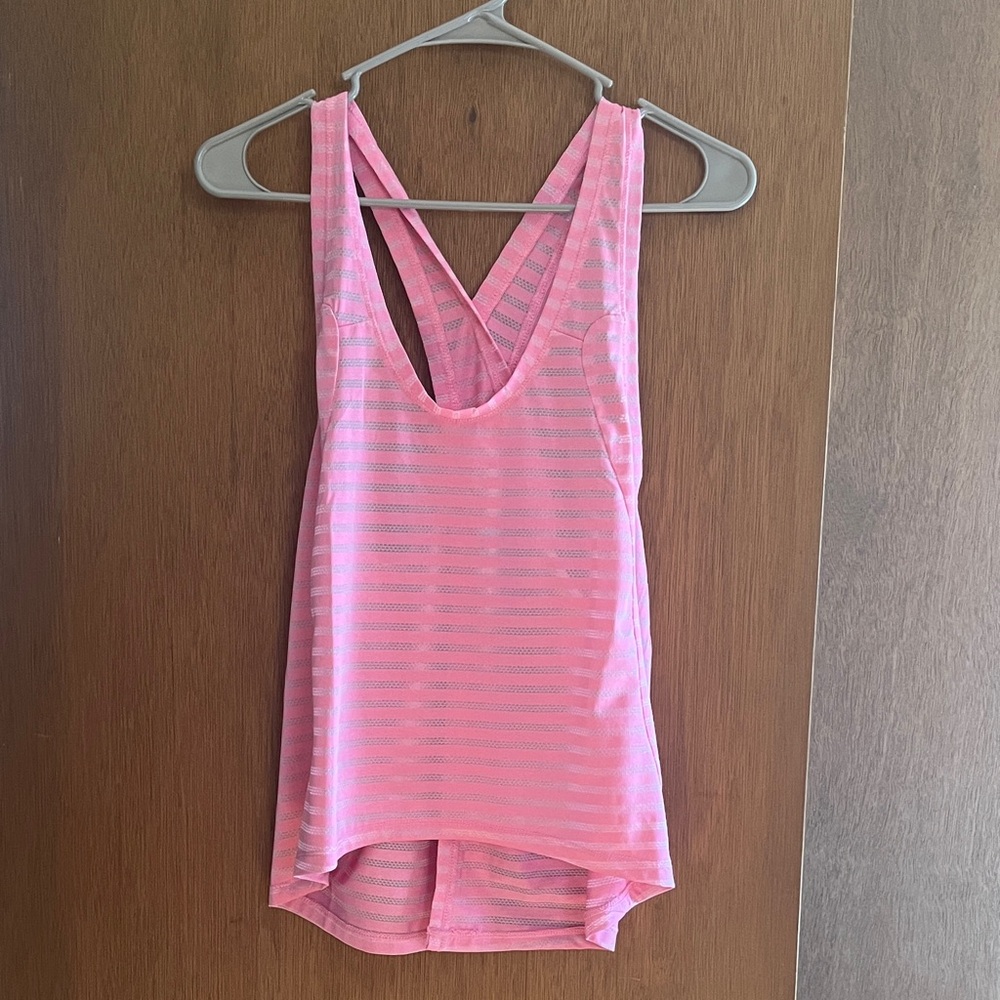 Chic Pink Striped Women's Tank Top